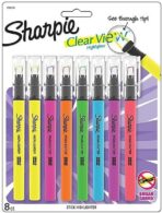 Clear View Highlighter Sticks, Chisel Tip, Assorted Fluorescent, 8 Count - School, Home, and Office Use, Teacher Supplies - Image 3