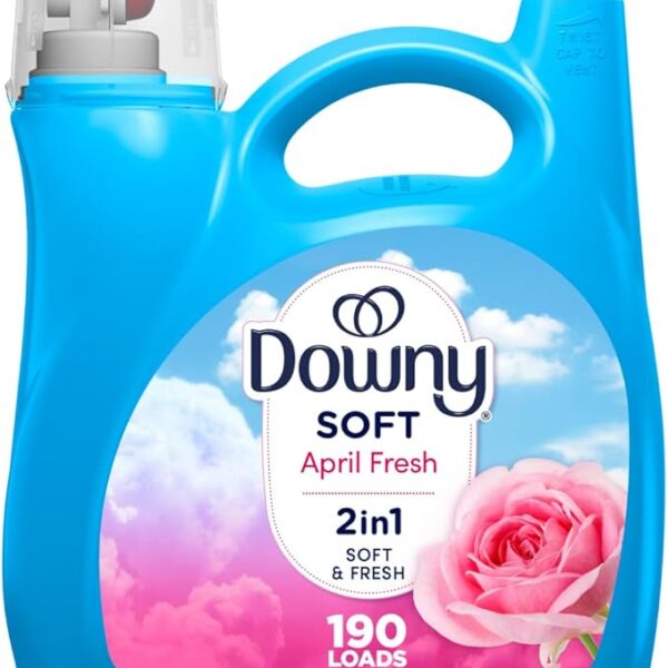 Fabric Softener Liquid, April Fresh Scent, 140 fl oz, 190 Loads, HE Compatible, Downy Fabric Softener, Liquid Fabric Softener, Laundry