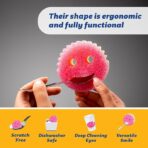 Sponges - Dish Scrubber + Non-Scratch Cleaning Sponges Kitchen, Bathroom + Multi-Surface Safe - Dual-Sided Dish Sponges for Scrubbing - Online Exclusive (3 Count)