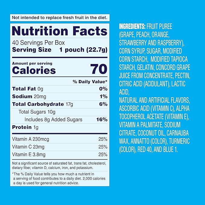 810vouS-paL._SX679_ Fruit Snacks, Mixed Fruit Snack Box, Gluten Free, 0.8oz Snack Packs (Pack of 40) - Image 3