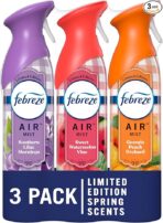 Air Mist Air Freshener Spray, Odor-Fighting Room Spray for Home, Bathroom and Kitchen, Aerosol Can, Southern Lilac Mornings, Georgia Peach Orchard, Sweet Watermelon Vine Scent, 8.8oz, 3 Count