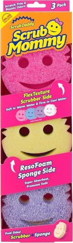Sponges - Dish Scrubber + Non-Scratch Cleaning Sponges Kitchen, Bathroom + Multi-Surface Safe - Dual-Sided Dish Sponges for Scrubbing - Online Exclusive (3 Count) - Image 3